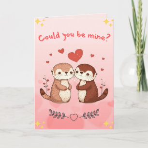 Frohes Valentinstag Karte   Otter Grußkarte
