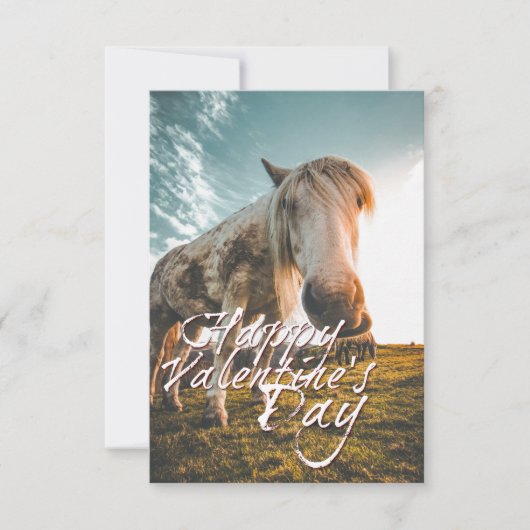 Frohes Valentinstag mit Blick auf das Pferd (Vorderseite)