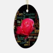 Frohes Valentinstag mit eleganten Rote Rosen Keramikornament (Rechts)