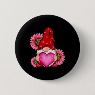 Frohes Valentinstag mit Leopardensonnenblume Button
