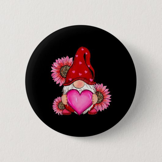 Frohes Valentinstag mit Leopardensonnenblume Button (Vorderseite)