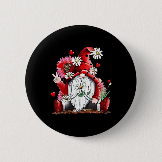 Frohes Valentinstag mit Leopardensonnenblume Button (Vorderseite)