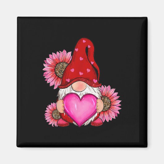 Frohes Valentinstag mit Leopardensonnenblume Magnet (Vorne)