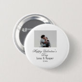 Frohes Valentinstag-Paar-Foto modern einfach Button (Vorne & Hinten)