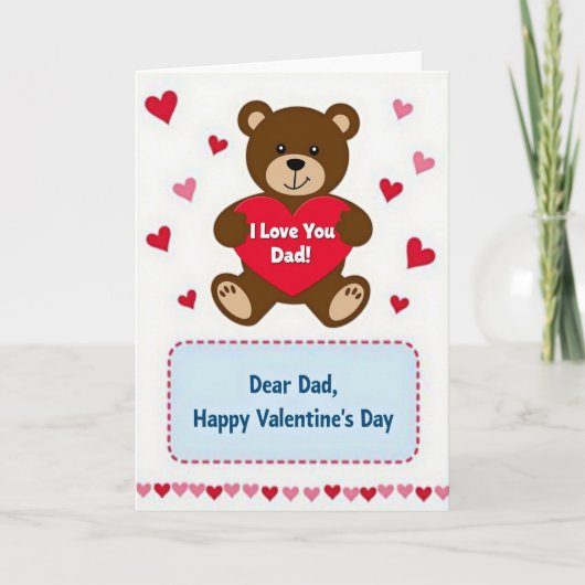 Frohes Valentinstag Papa Bär Karte (Vorderseite)