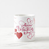 Frohes Valentinstag Romantischer Herzbecher Kaffeetasse (Mittel)