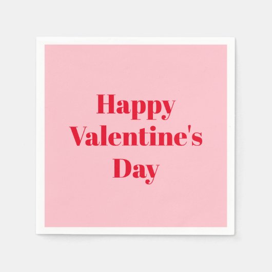 Frohes Valentinstag, rosa Party Serviette (Vorderseite)