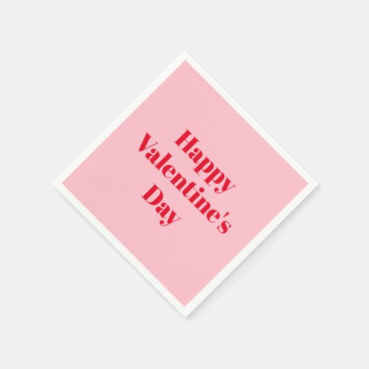 Frohes Valentinstag, rosa Party Serviette (Ecke)