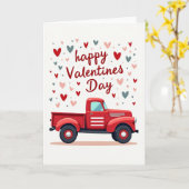 Frohes Valentinstag Roter LKW Karte (Gelbe Blume)