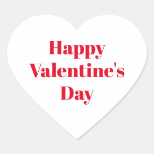 Frohes Valentinstag Roter und Weißer Valentinstag Herz-Aufkleber