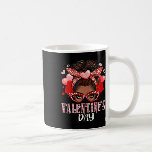 Frohes Valentinstag Unordentlicher Dutt Afroamerik Kaffeetasse