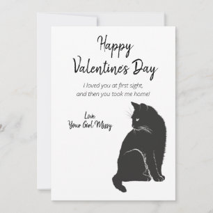 Frohes Valentinstag von der Katze Weihnachtskarte Feiertagskarte