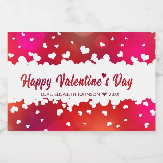 Frohes Valentintagsherz - Lebensmitteletikett (Einzelnes Label)