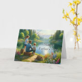 Frohes Vatertag gegangen Fischen Karte (Gelbe Blume)