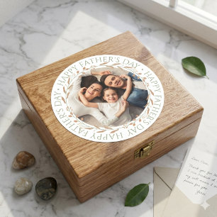 Frohes Vatertags-Fotokarte   Anpassbares Geschenk  Runder Aufkleber