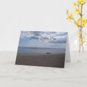 Frohes Vatertags-Ruderboot Karte (Gelbe Blume)
