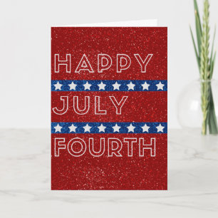 Frohes Vier-Juli-Glitter-Karte Karte