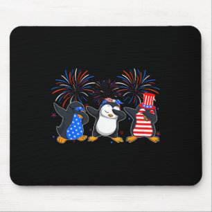 Frohes viertes Juli - Patriotische Tiere - Pinguin Mousepad
