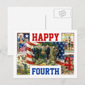 Frohes Viertes Postkarte (Vorne/Hinten)