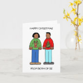 Frohes Weihnachten aus dem afroamerikanischen Paar Karte (Gelbe Blume)