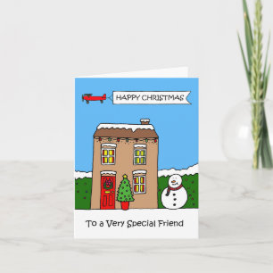 Frohes Weihnachten bis zum Friend Festive House Karte