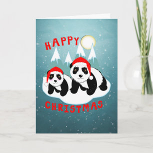 Frohes Weihnachten Niedlich Pandas Personalisiert
