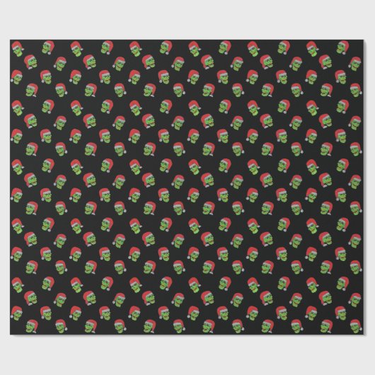 Frohes Weihnachten ZOMBIE SKULL Geschenk Wrap Papi Geschenkpapier (Flach)