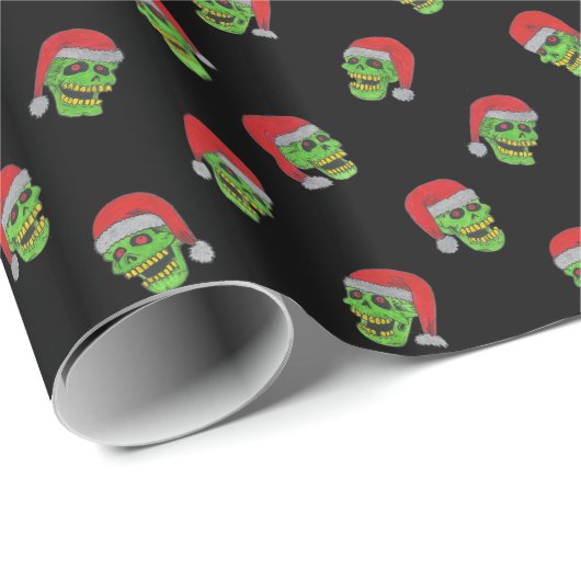 Frohes Weihnachten ZOMBIE SKULL Geschenk Wrap Papi Geschenkpapier (Rolleneckpunkt)