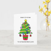 Frohes Weihnachten zum Buch Lover Karte (Gelbe Blume)