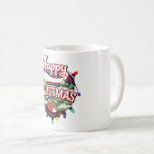 Frohes Weihnachts-Cartoon-Logo Kaffeetasse (VorderseiteRechts)