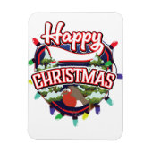 Frohes Weihnachts-Cartoon-Logo Magnet (Vertikal)