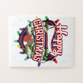 Frohes Weihnachts-Cartoon-Logo Puzzle (Horizontal)