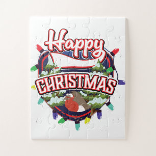 Frohes Weihnachts-Cartoon-Logo Puzzle