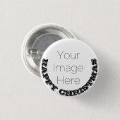 Frohes Weihnachts Custom Foto Button & Text Abzeic (Vorne & Hinten)