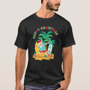 Frohes Weihnachts-Dabbing Santa Surf Board on Trop T-Shirt