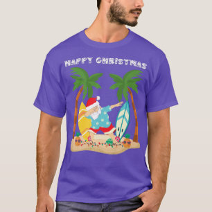 Frohes Weihnachts-Dabbing Santa Surf Board on Trop T-Shirt