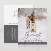 Frohes Weihnachts-Foto, gemütlicher Gruß Postkarte (Vorne/Hinten)