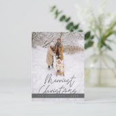 Frohes Weihnachts-Foto, gemütlicher Gruß Postkarte (Stehend Vorderseite)