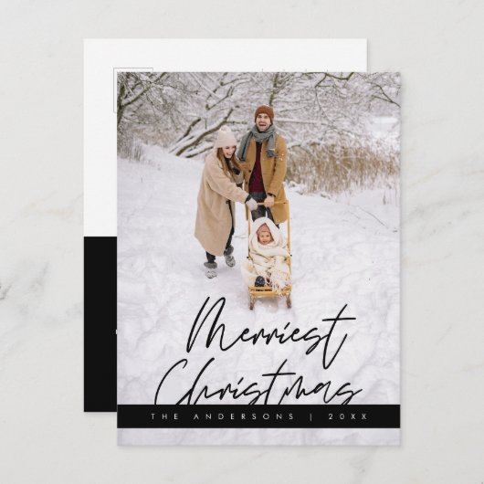 Frohes Weihnachts-Foto, gemütlicher Gruß Postkarte (Vorne/Hinten)