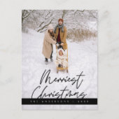 Frohes Weihnachts-Foto, gemütlicher Gruß Postkarte (Vorderseite)