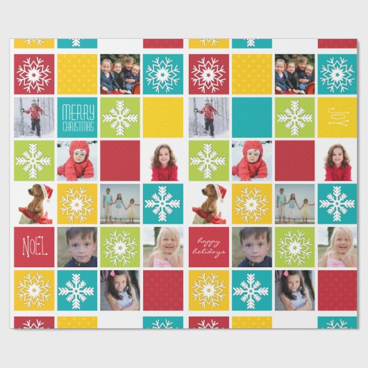 Frohes Weihnachts-Foto-Wrapping Paper Geschenkpapier (Flach)