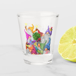 Frohes Weihnachts-Party Gnome Funny Shot Glass Schnapsglas