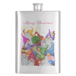 Frohes Weihnachts-Party Gnomes Flask Flachmann