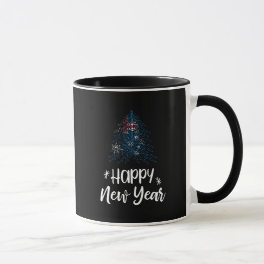 Frohes Weihnachtsbaum mit australischer Flagge Tasse (Rechts)