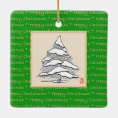 Frohes Weihnachtsbaum Platz Keramik Ornament (Rückseite)