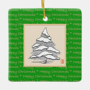 Frohes Weihnachtsbaum Platz Keramik Ornament