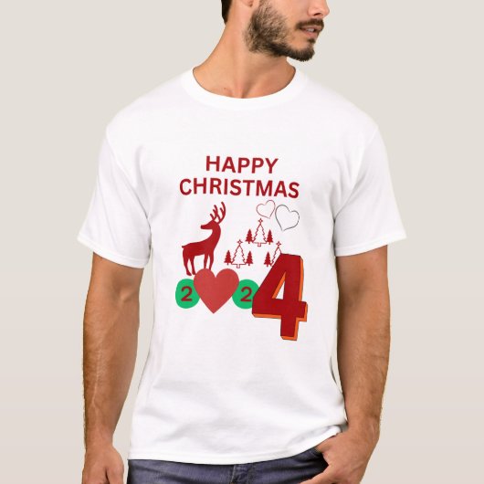 Frohes Weihnachtsdesign 2024 T-Shirt (Vorderseite)