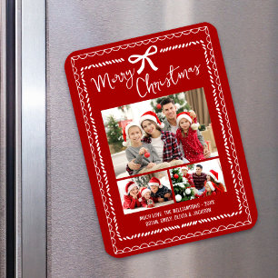 Frohes Weihnachtsfest 3 Foto Handgezeichnete Doodl Magnet