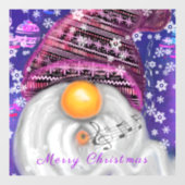 Frohes Weihnachtsgenom in Lila-Hat-Fensterklammer Fensteraufkleber (Blatt)