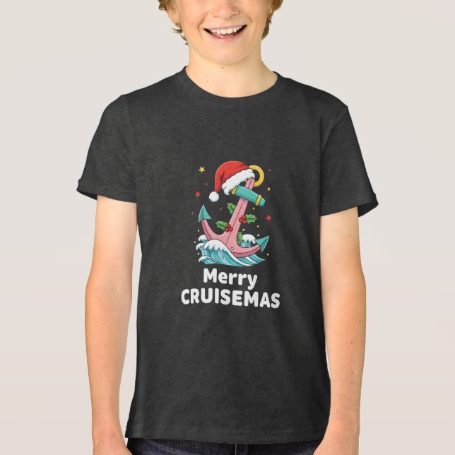 frohes Weihnachtsgeschenk Tri-Blend Shirt (Vorderseite)